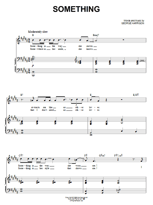 The Beatles Something (from Across The Universe) sheet music notes and chords arranged for Piano & Vocal
