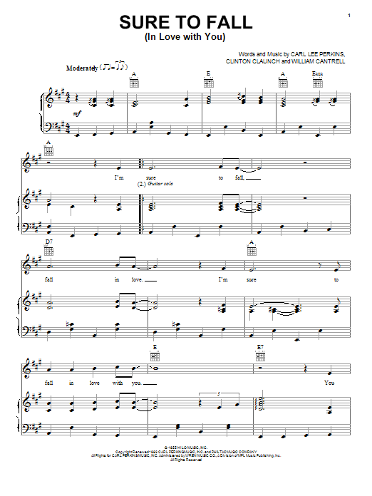 The Beatles Sure To Fall (In Love With You) sheet music notes and chords arranged for Piano, Vocal & Guitar Chords (Right-Hand Melody)