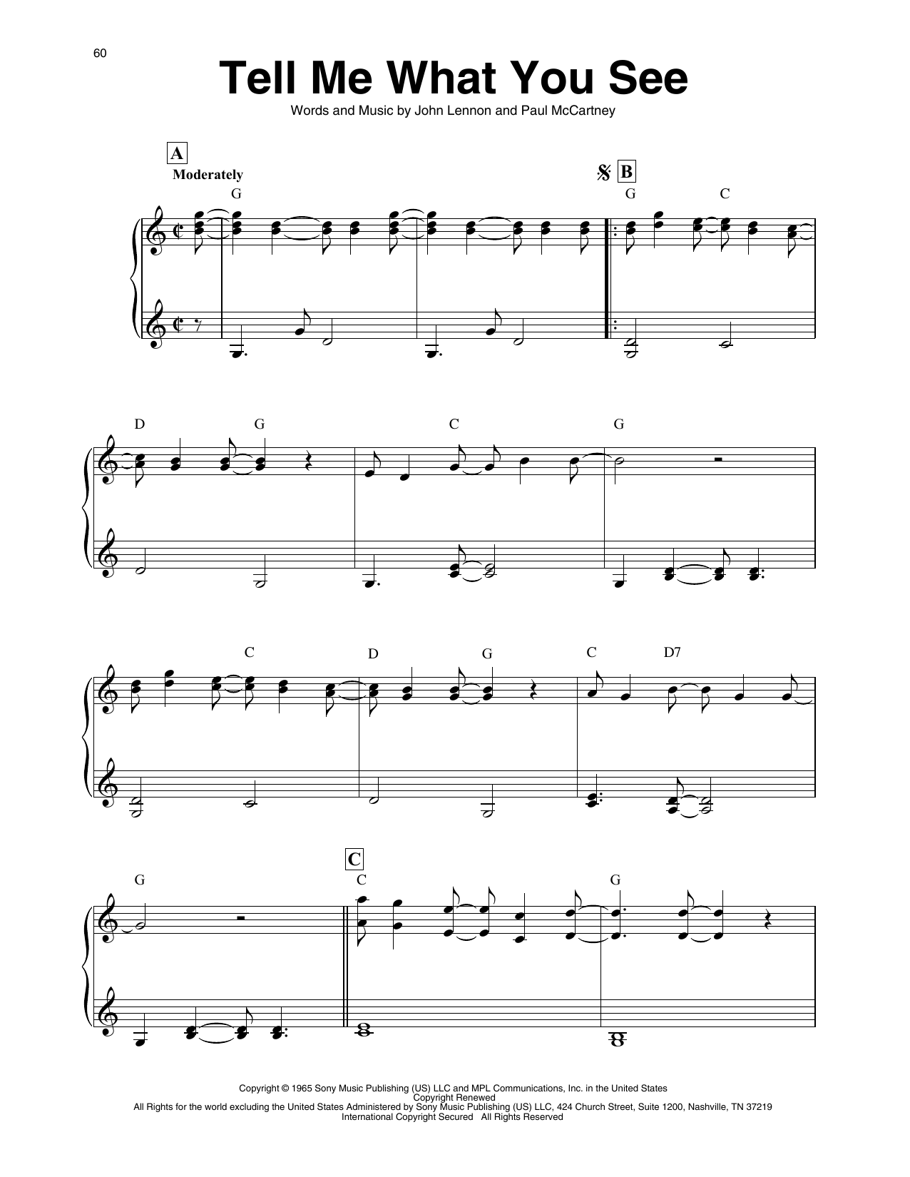 The Beatles Tell Me What You See (arr. Maeve Gilchrist) sheet music notes and chords arranged for Harp