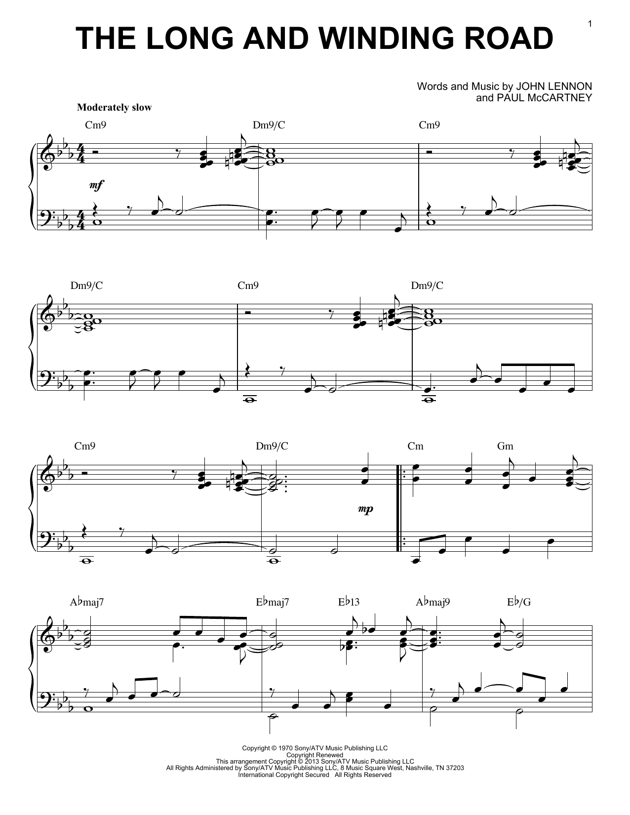 The Beatles The Long And Winding Road [Jazz version] (arr. Brent Edstrom) sheet music notes and chords arranged for Piano Solo
