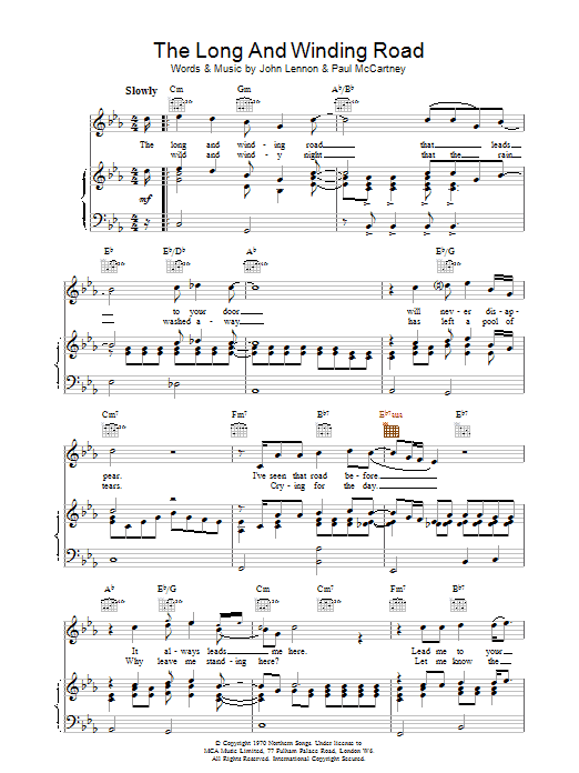 The Beatles The Long And Winding Road sheet music notes and chords arranged for Clarinet Solo