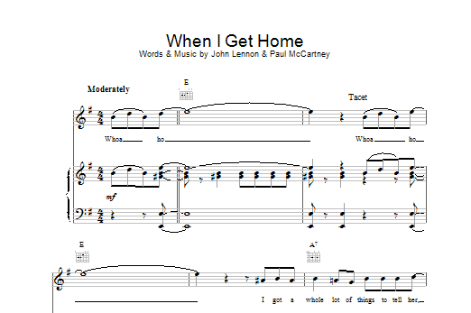 The Beatles When I Get Home sheet music notes and chords arranged for Easy Guitar