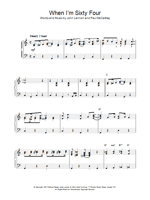 The Beatles When I'm Sixty-Four sheet music notes and chords arranged for Ukulele