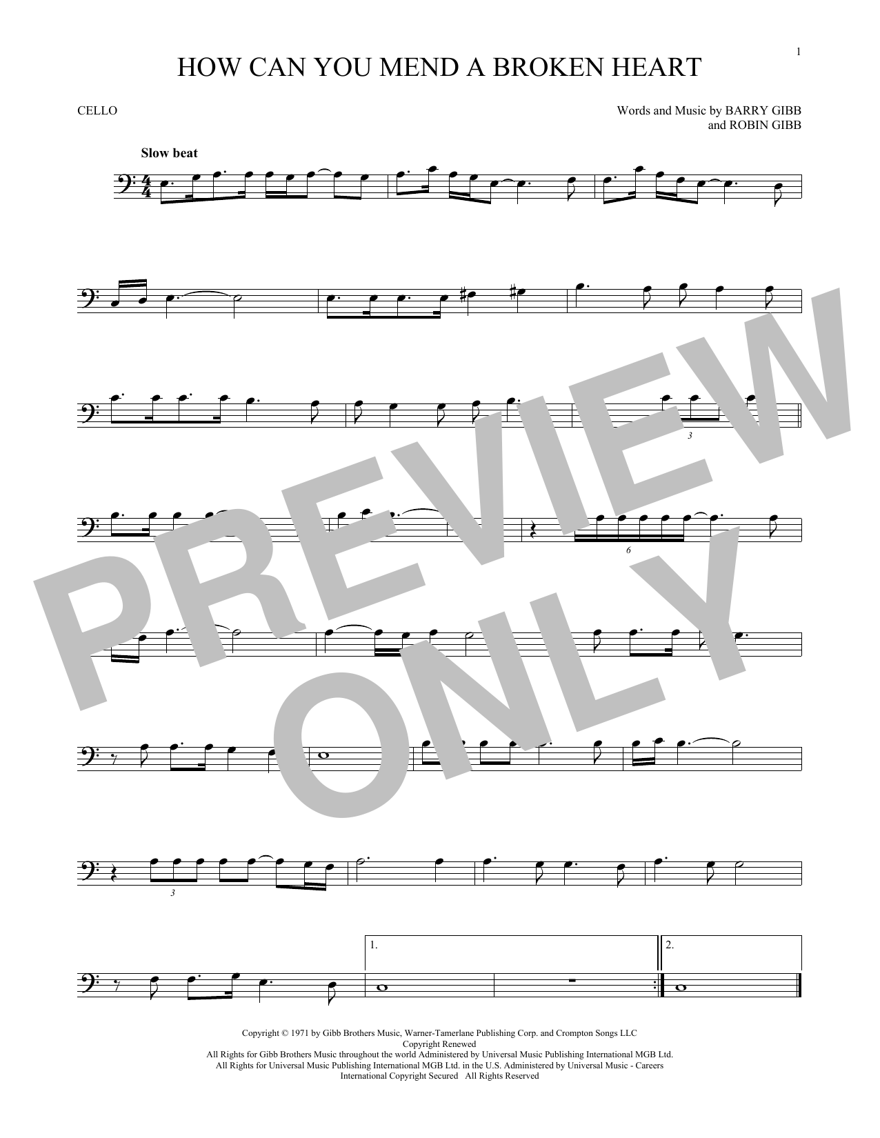 The Bee Gees How Can You Mend A Broken Heart sheet music notes and chords arranged for Flute Solo