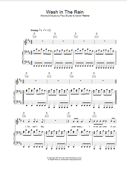 The Bees Wash In The Rain sheet music notes and chords arranged for Piano, Vocal & Guitar Chords