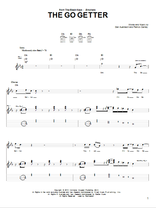 The Black Keys The Go Getter sheet music notes and chords arranged for Guitar Tab