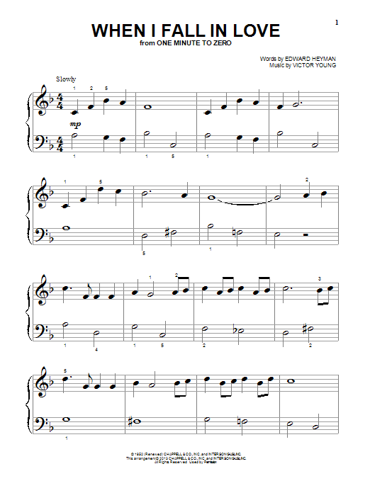 The Carpenters When I Fall In Love sheet music notes and chords arranged for Vocal Duet