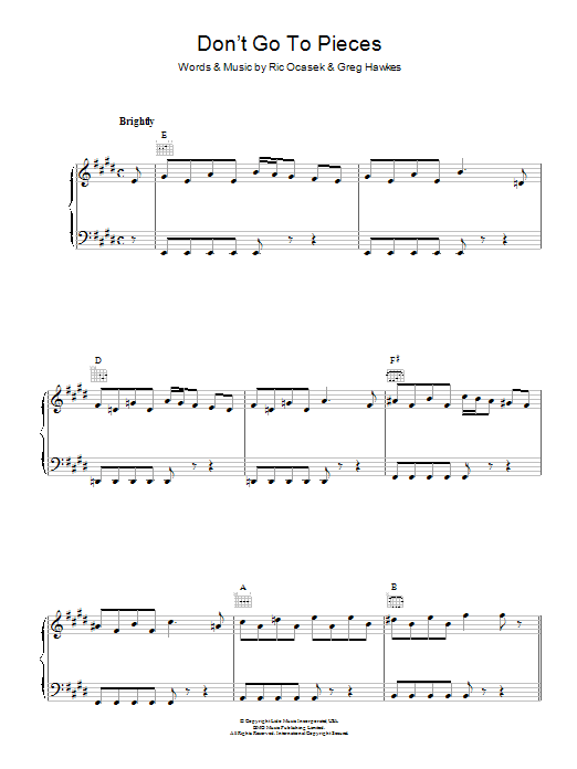 The Cars Don't Go To Pieces sheet music notes and chords arranged for Piano, Vocal & Guitar Chords