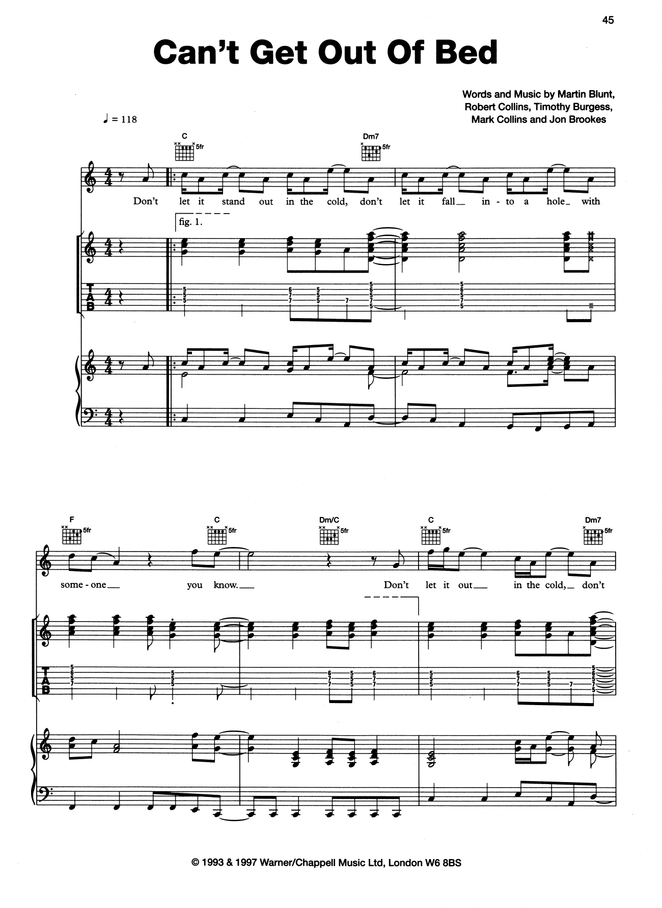 The Charlatans Can't Get Out Of Bed sheet music notes and chords arranged for Piano, Vocal & Guitar Chords (Right-Hand Melody)