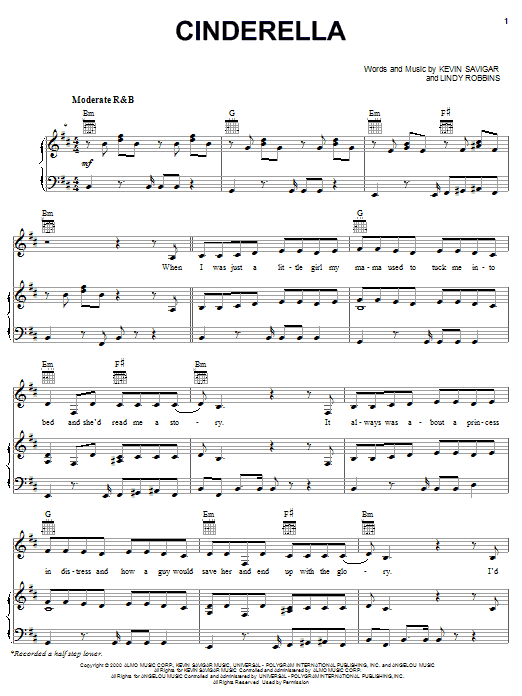 The Cheetah Girls Cinderella sheet music notes and chords arranged for Piano, Vocal & Guitar Chords (Right-Hand Melody)