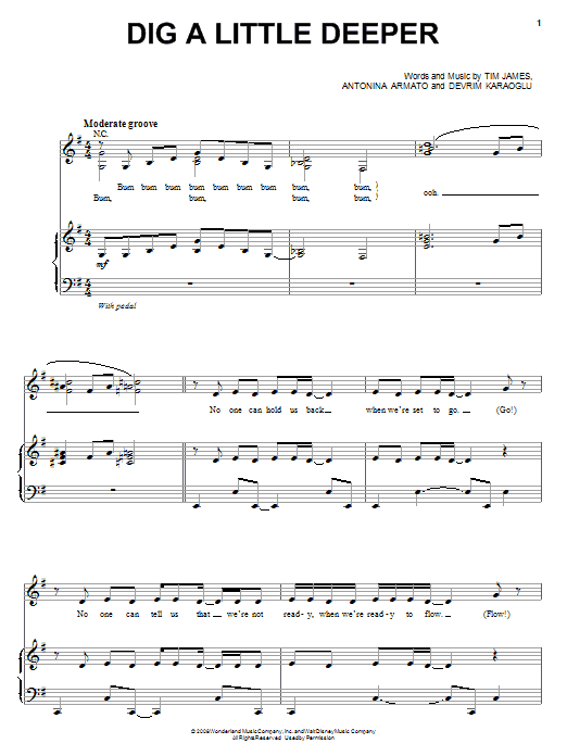 The Cheetah Girls Dig A Little Deeper sheet music notes and chords arranged for Piano, Vocal & Guitar Chords (Right-Hand Melody)