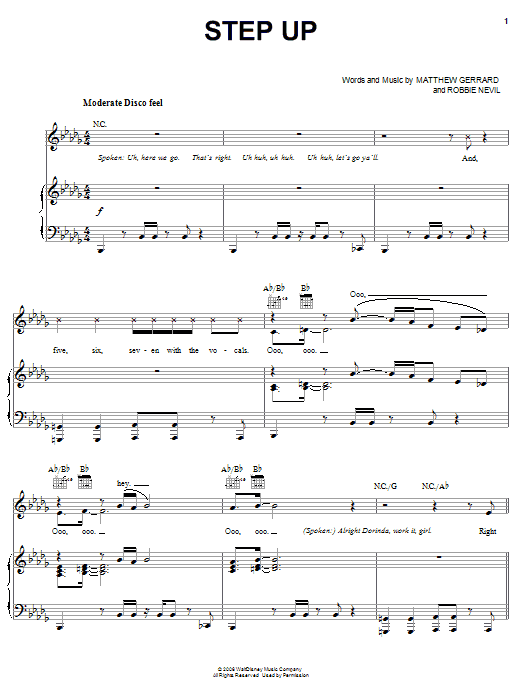 The Cheetah Girls Step Up sheet music notes and chords arranged for Piano, Vocal & Guitar Chords (Right-Hand Melody)