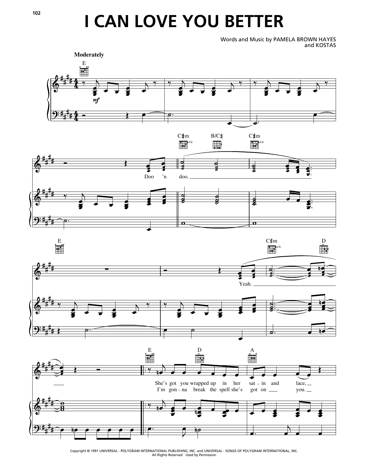 The Chicks I Can Love You Better sheet music notes and chords arranged for Piano, Vocal & Guitar Chords (Right-Hand Melody)
