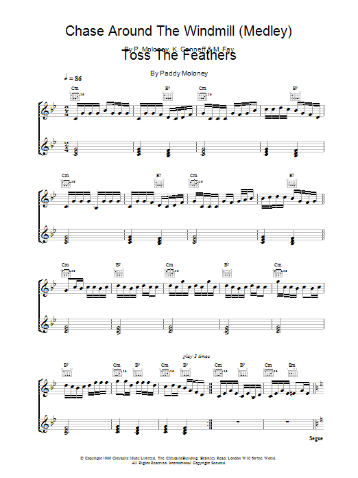 The Chieftains Chase Around The Windmill (Medley) sheet music notes and chords arranged for Piano Solo