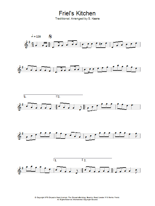 The Chieftains Friel's Kitchen sheet music notes and chords arranged for Lead Sheet / Fake Book