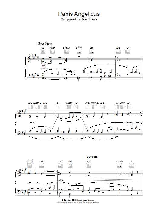 The Choirboys Panis Angelicus (O Lord Most Holy) sheet music notes and chords arranged for Piano, Vocal & Guitar Chords