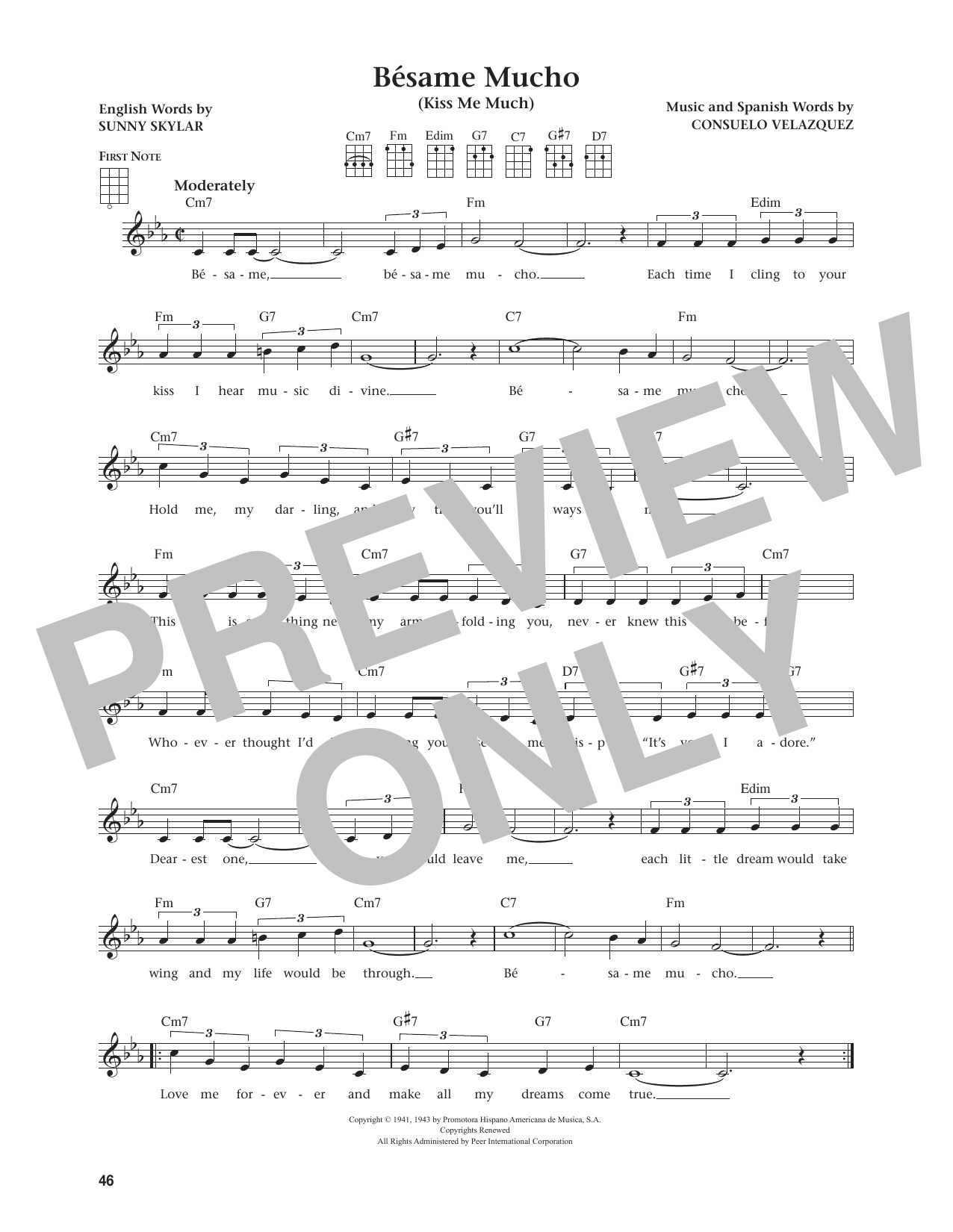 The Coasters Bésame Mucho (Kiss Me Much) (from The Daily Ukulele) (arr. Jim Beloff) sheet music notes and chords arranged for Ukulele