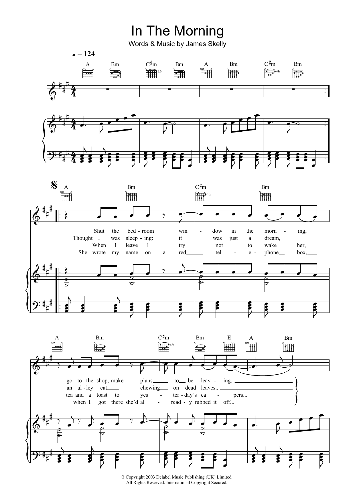 The Coral In The Morning sheet music notes and chords arranged for Piano, Vocal & Guitar Chords