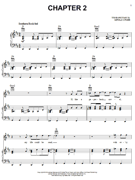 The Crabb Family Chapter 2 sheet music notes and chords arranged for Piano, Vocal & Guitar Chords (Right-Hand Melody)