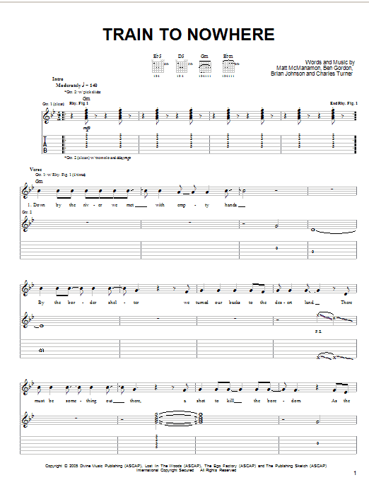 The Dead 60s Nowhere sheet music notes and chords arranged for Guitar Tab