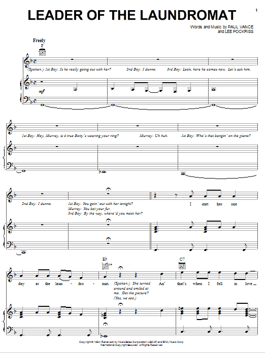 The Detergents Leader Of The Laundromat sheet music notes and chords arranged for Lead Sheet / Fake Book