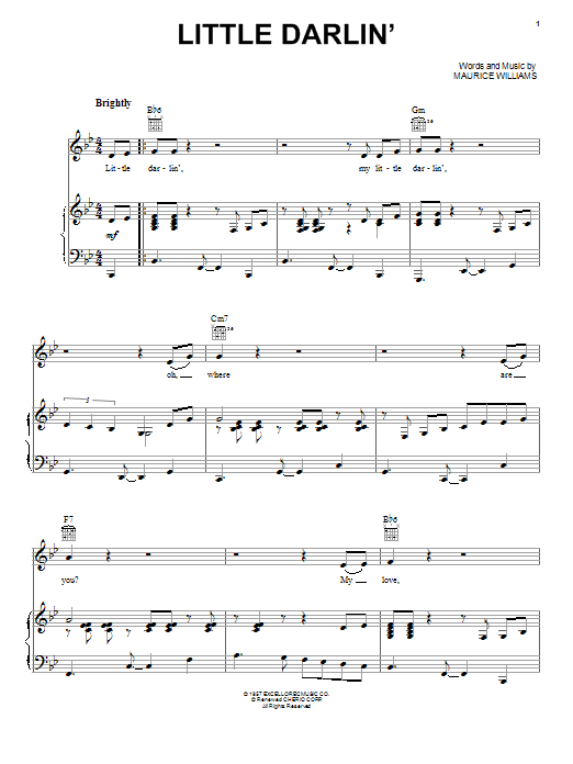 The Diamonds Little Darlin' sheet music notes and chords arranged for Piano, Vocal & Guitar Chords (Right-Hand Melody)
