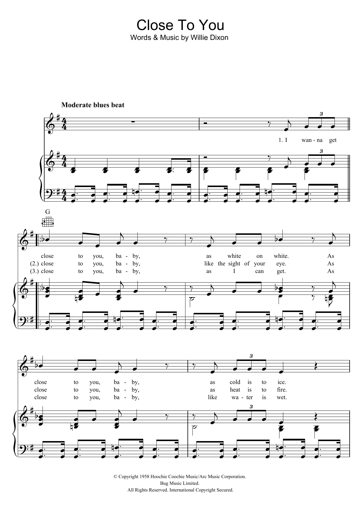 The Doors Close To You sheet music notes and chords arranged for Piano, Vocal & Guitar Chords