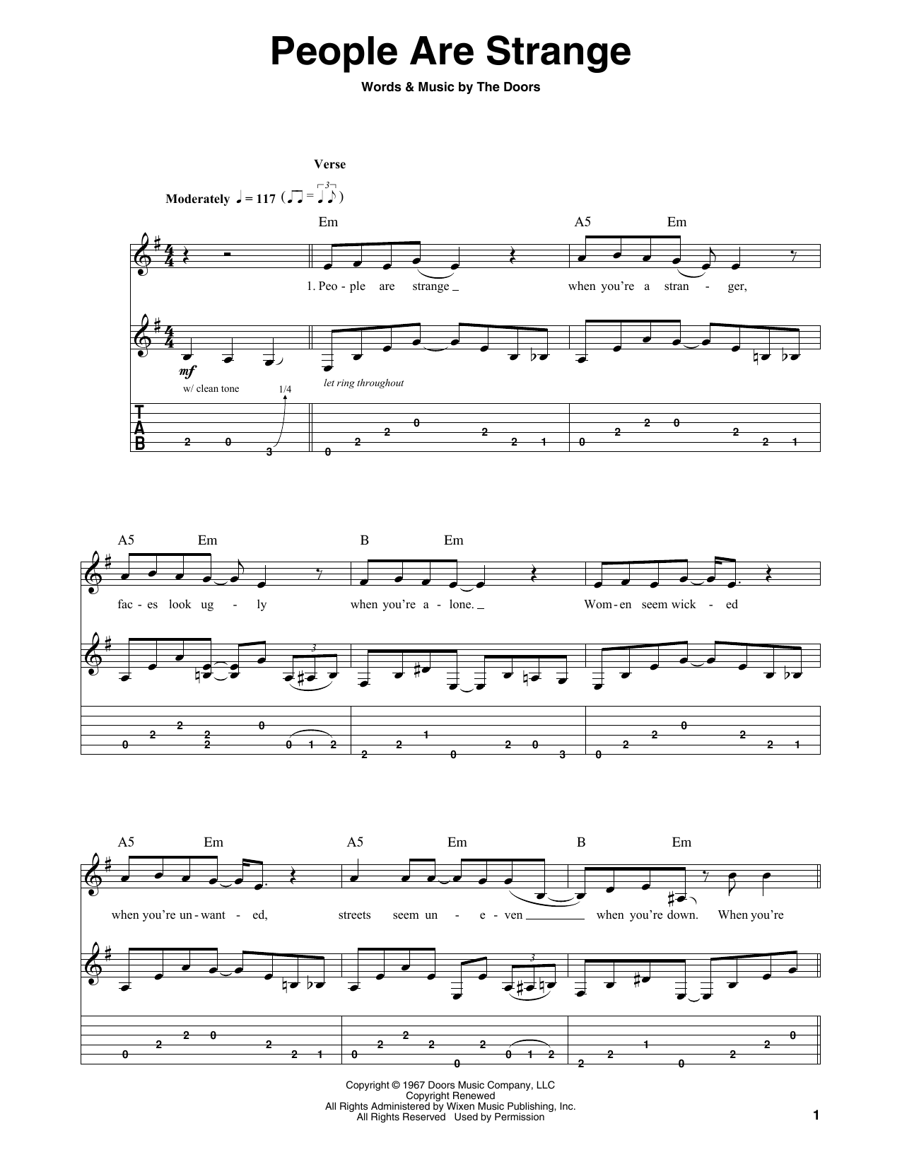 The Doors People Are Strange sheet music notes and chords arranged for Drums Transcription