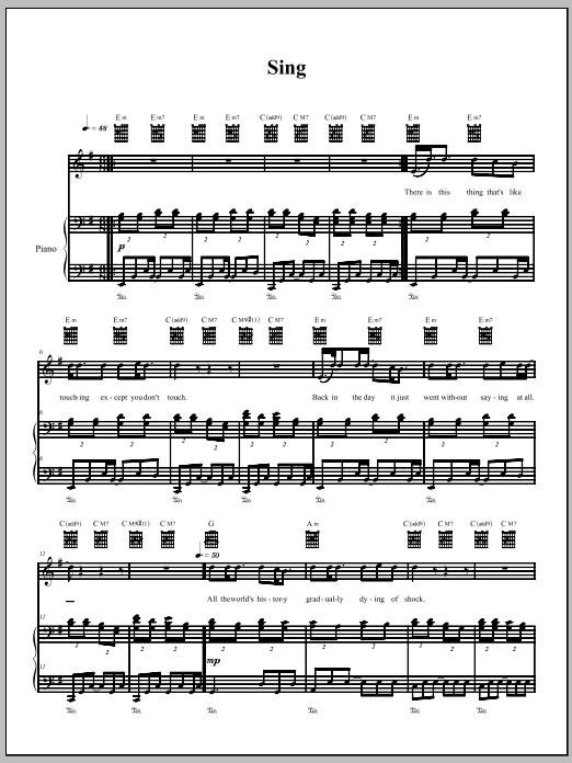 The Dresden Dolls Sing sheet music notes and chords arranged for Piano, Vocal & Guitar Chords (Right-Hand Melody)