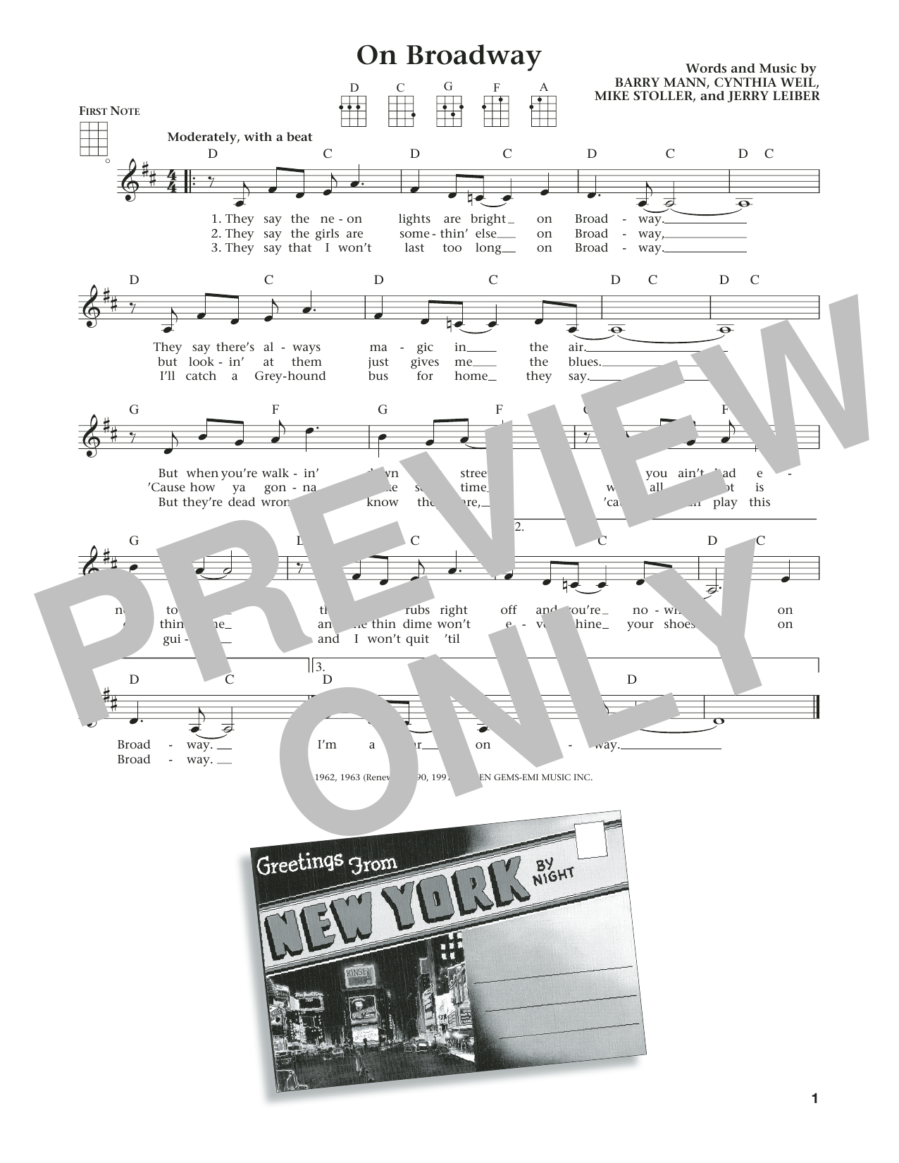 The Drifters On Broadway (from The Daily Ukulele) (arr. Liz and Jim Beloff) sheet music notes and chords arranged for Ukulele