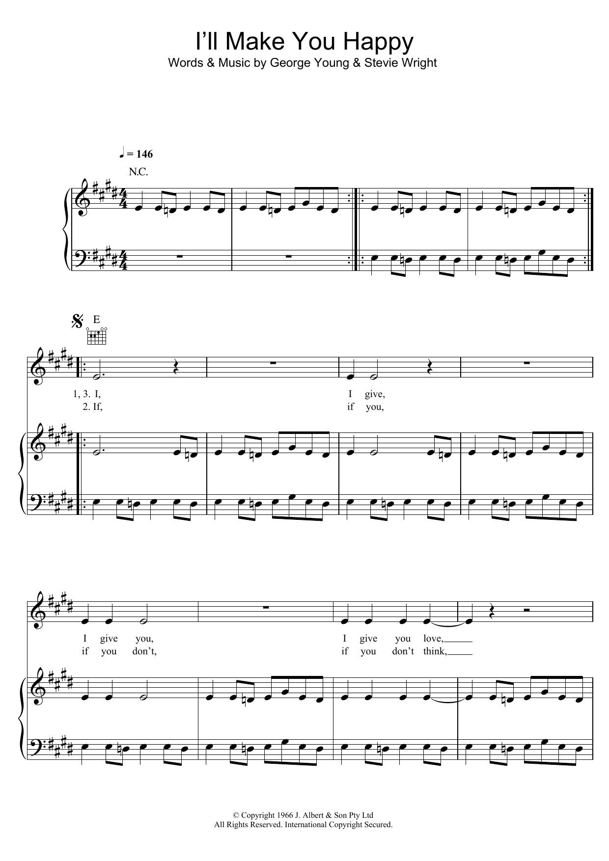 The Easybeats I'll Make You Happy sheet music notes and chords arranged for Piano, Vocal & Guitar Chords