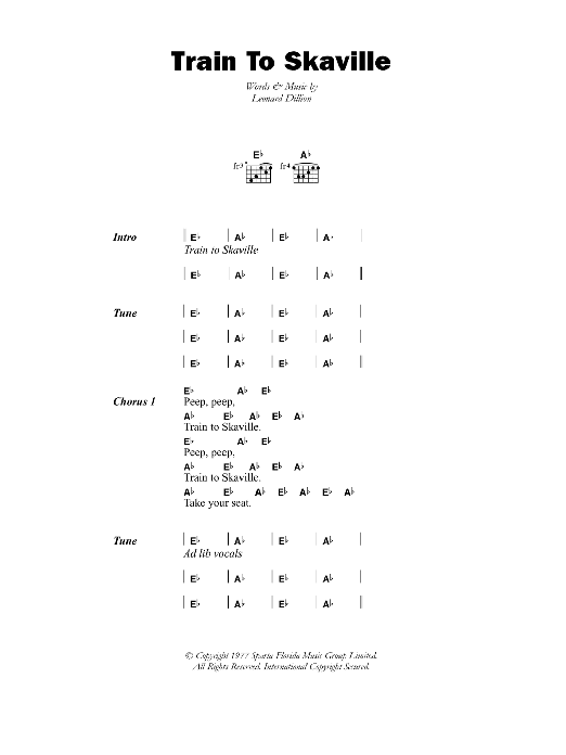 The Ethiopians Train To Skaville sheet music notes and chords arranged for Guitar Chords/Lyrics