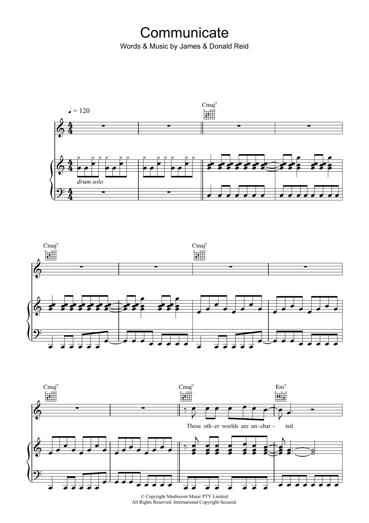 The Feelers Communicate sheet music notes and chords arranged for Piano, Vocal & Guitar Chords