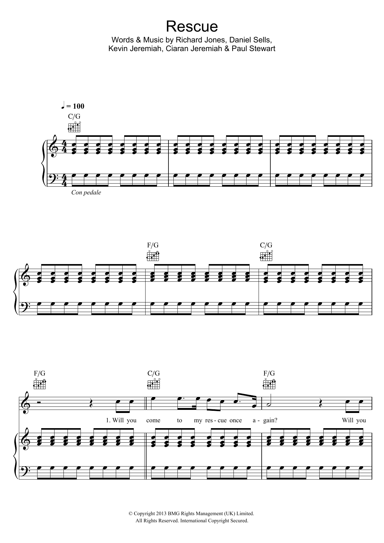 The Feeling Rescue sheet music notes and chords arranged for Piano, Vocal & Guitar Chords
