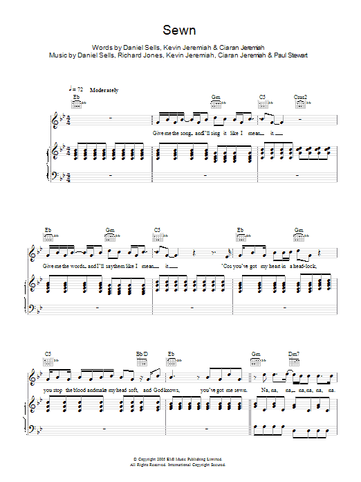 The Feeling Sewn sheet music notes and chords arranged for Piano, Vocal & Guitar Chords