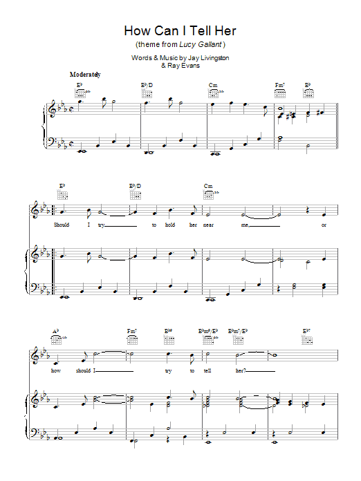 The Four Freshmen How Can I Tell Her (theme from Lucy Gallant) sheet music notes and chords arranged for Piano, Vocal & Guitar Chords