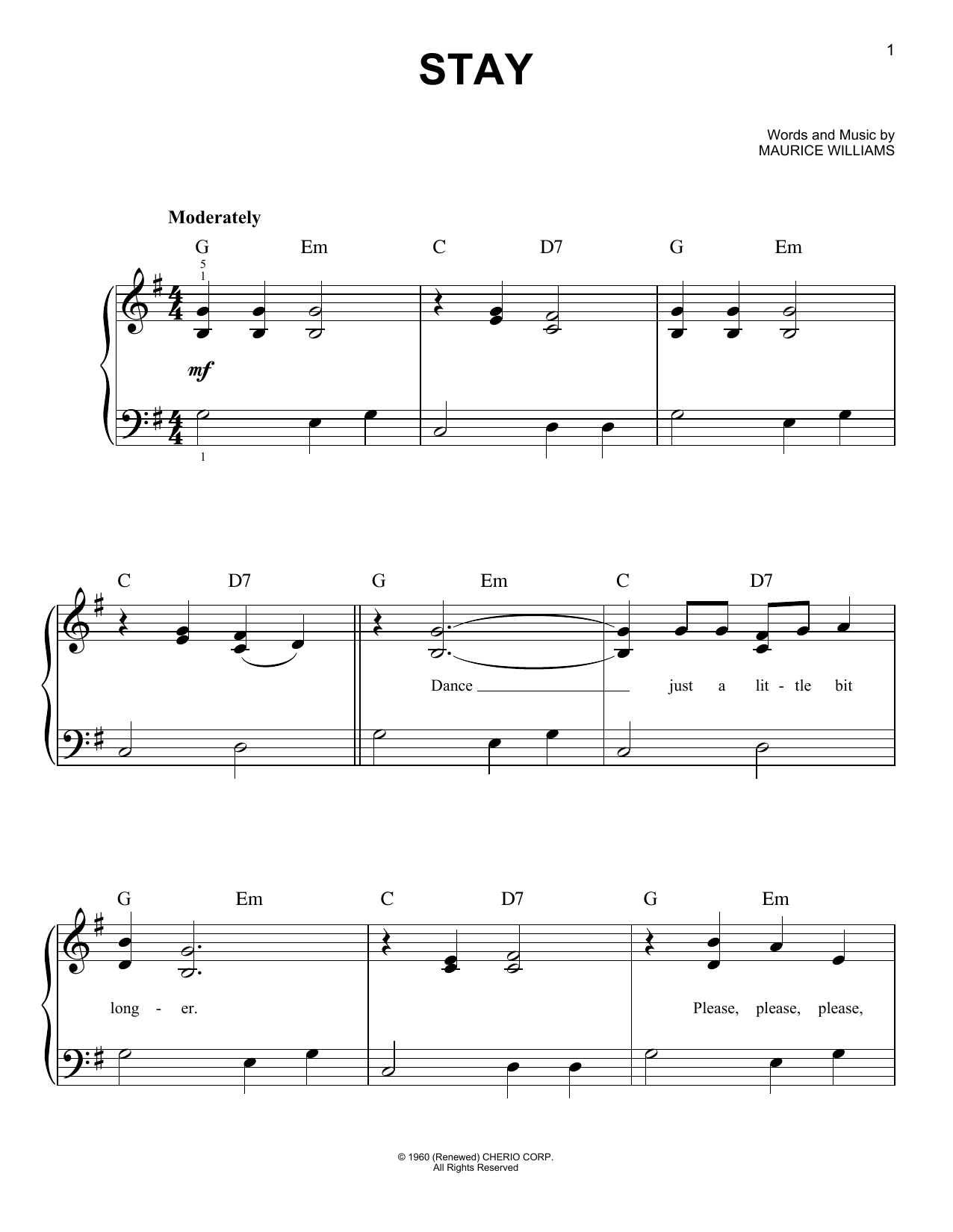 The Four Seasons Stay sheet music notes and chords arranged for Lead Sheet / Fake Book