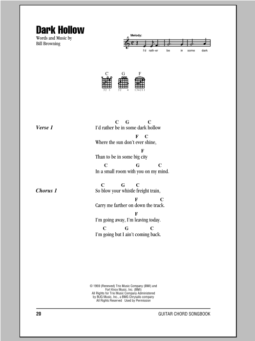 The Grateful Dead Dark Hollow sheet music notes and chords arranged for Banjo Tab