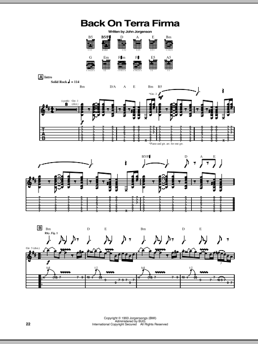 The Hellecasters Back On Terra Firma sheet music notes and chords arranged for Guitar Tab