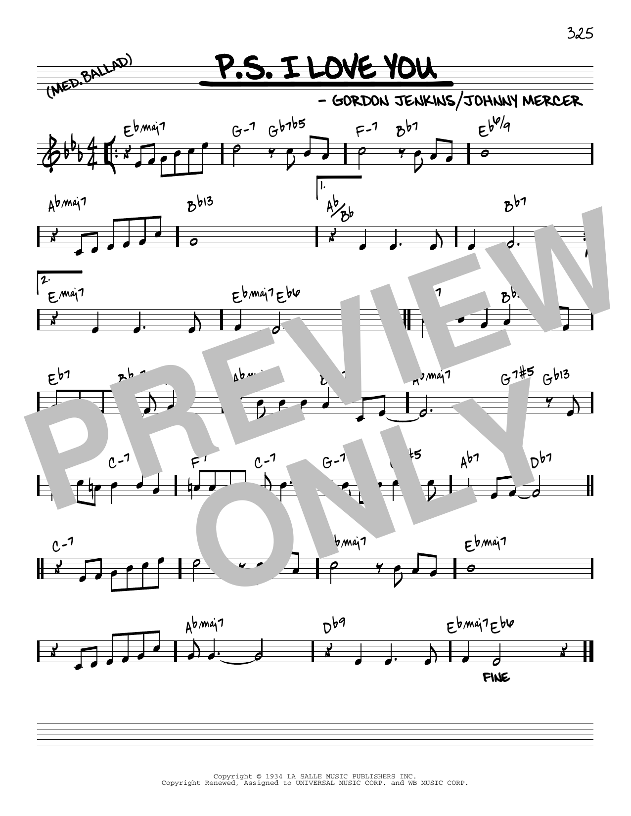 The Hilltoppers P.S. I Love You [Reharmonized version] (arr. Jack Grassel) sheet music notes and chords arranged for Real Book – Melody & Chords