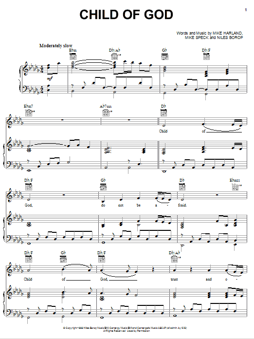 The Hoppers Child Of God sheet music notes and chords arranged for Piano, Vocal & Guitar Chords (Right-Hand Melody)