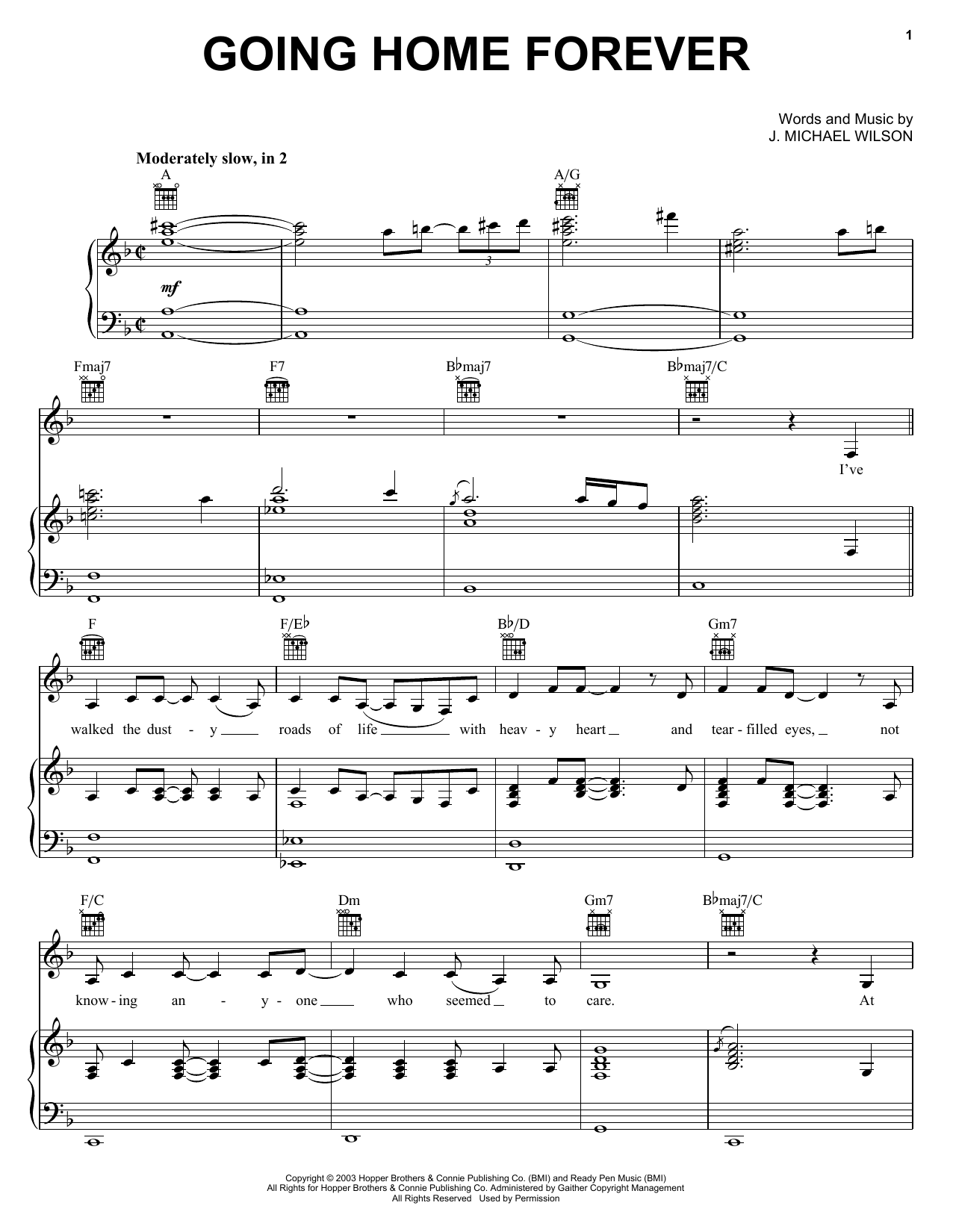 The Hoppers Going Home Forever sheet music notes and chords arranged for Piano, Vocal & Guitar Chords (Right-Hand Melody)
