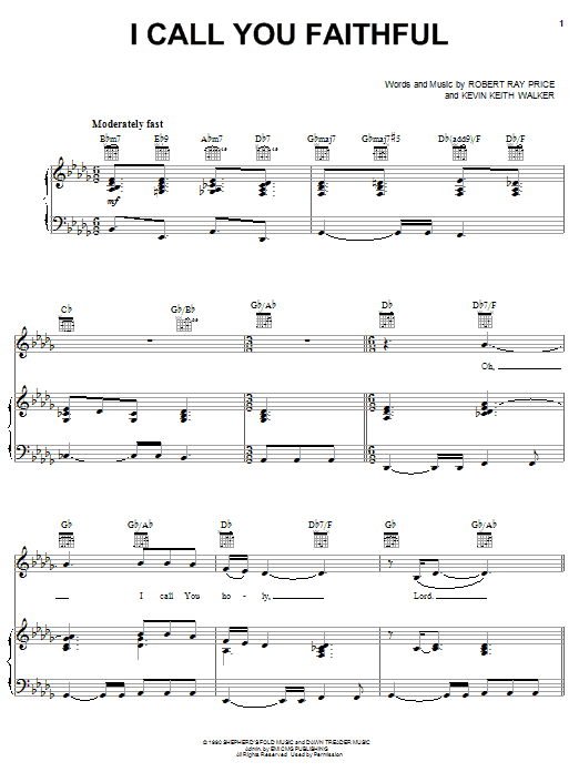 The Hoppers I Call You Faithful sheet music notes and chords arranged for Piano, Vocal & Guitar Chords (Right-Hand Melody)