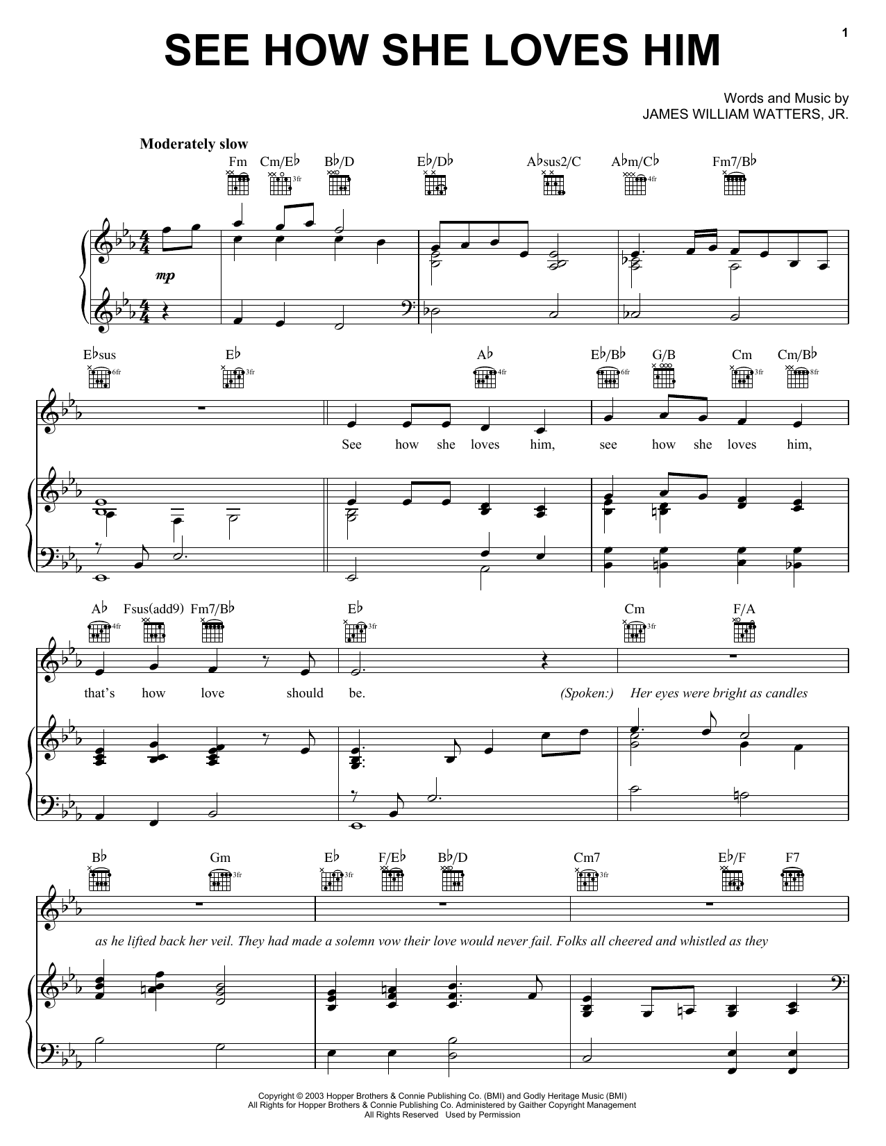 The Hoppers See How She Loves Him sheet music notes and chords arranged for Piano, Vocal & Guitar Chords (Right-Hand Melody)