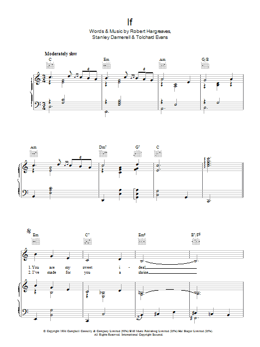 The Ink Spots If sheet music notes and chords arranged for Piano, Vocal & Guitar Chords