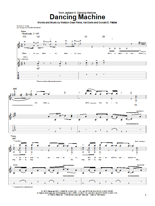 The Jackson 5 Dancing Machine sheet music notes and chords arranged for Easy Piano