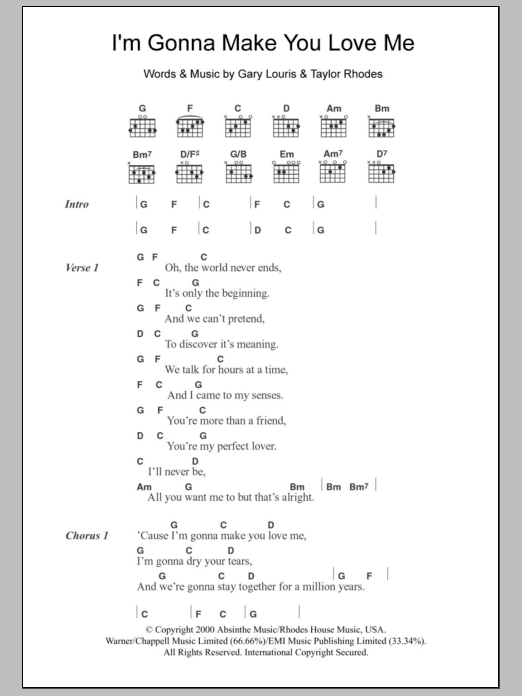The Jayhawks I'm Gonna Make You Love Me sheet music notes and chords arranged for Guitar Chords/Lyrics