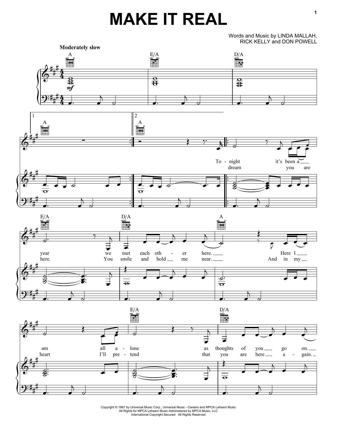 The Jets Make It Real sheet music notes and chords arranged for Piano, Vocal & Guitar Chords (Right-Hand Melody)