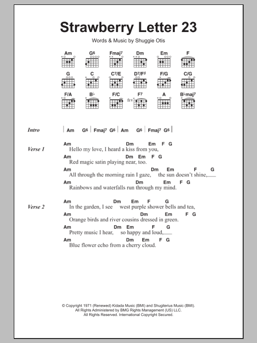 The Brothers Johnson Strawberry Letter 23 sheet music notes and chords arranged for Guitar Chords/Lyrics