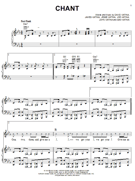 The Katinas Chant sheet music notes and chords arranged for Piano, Vocal & Guitar Chords (Right-Hand Melody)